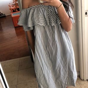 OTS Blue & White Striped Shift Dress NWT